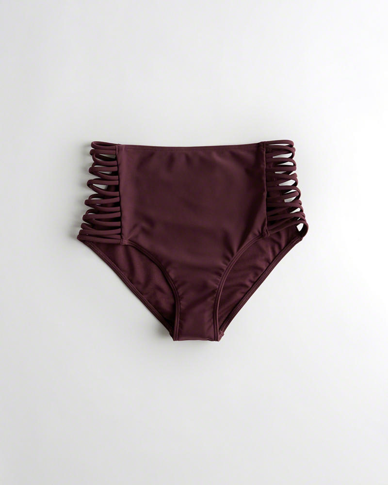 Costumi da Bagno Hollister Donna Strappy Alte-Waist Bikini Bordeaux Italia (189HZAON)